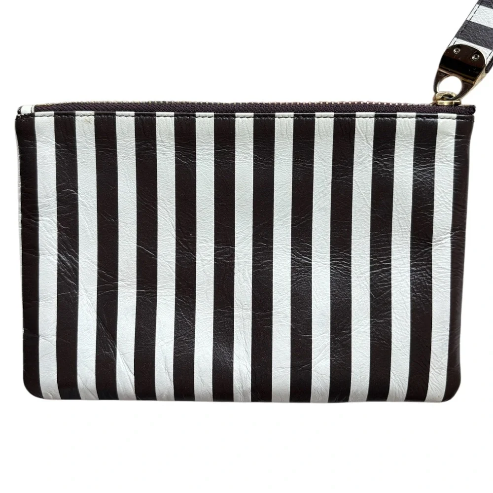 Vintage Henri Bendel Stripe Wristlet Handbag Purse Accessories Cosmetics Bag